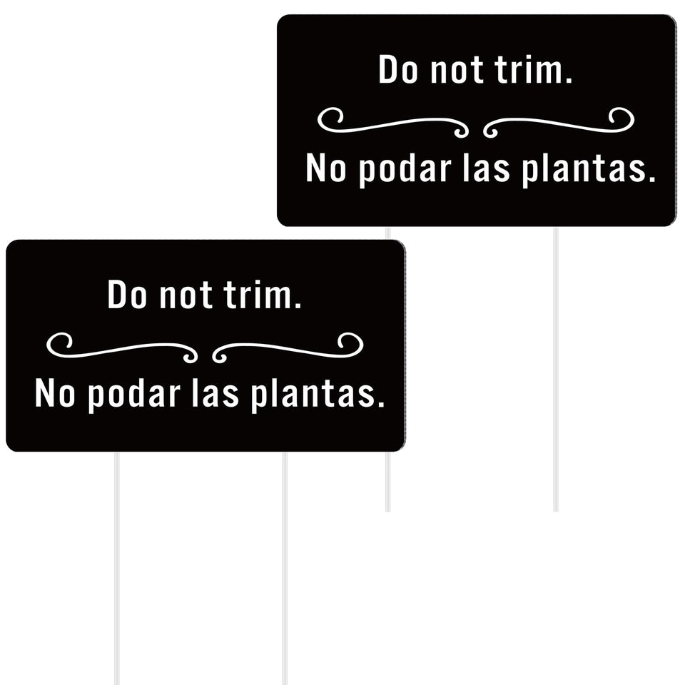 Menkxi do-not-trim yard sign with stakes for clear garden reminders.