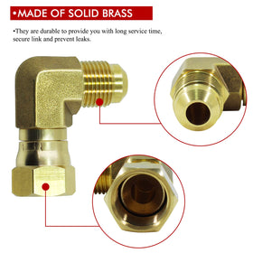 MENSI 3/8-inch flare elbow connector demonstrates robust flare-to-flare link