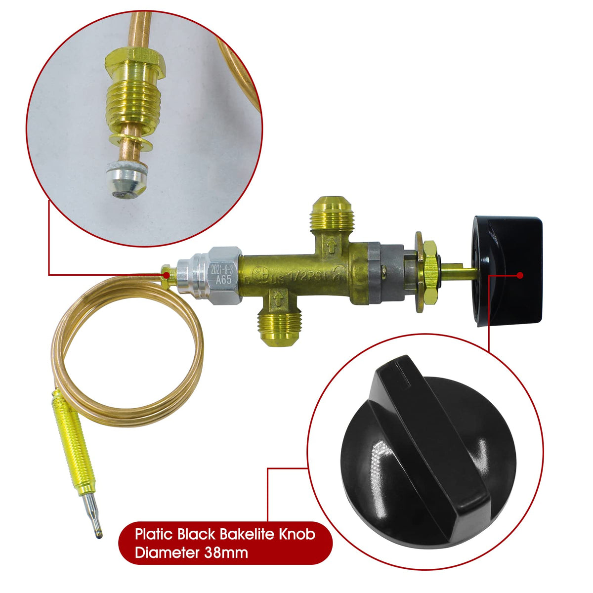 MENSI valve kit installed for grill or fire pit setup