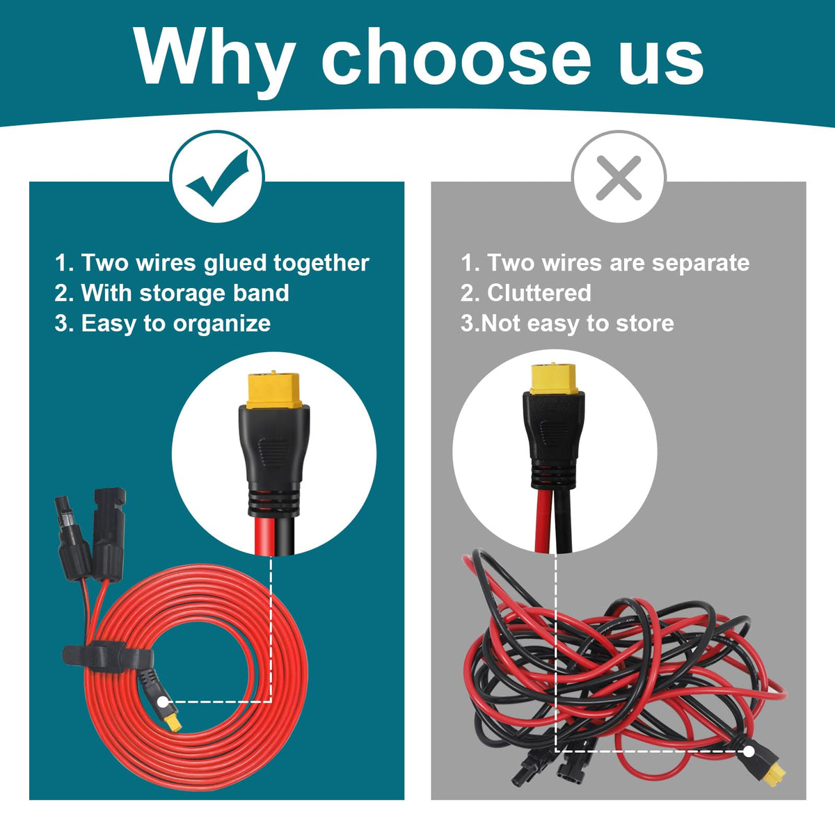 MENTBERY XT60 extension cable with quick connect and disconnect.