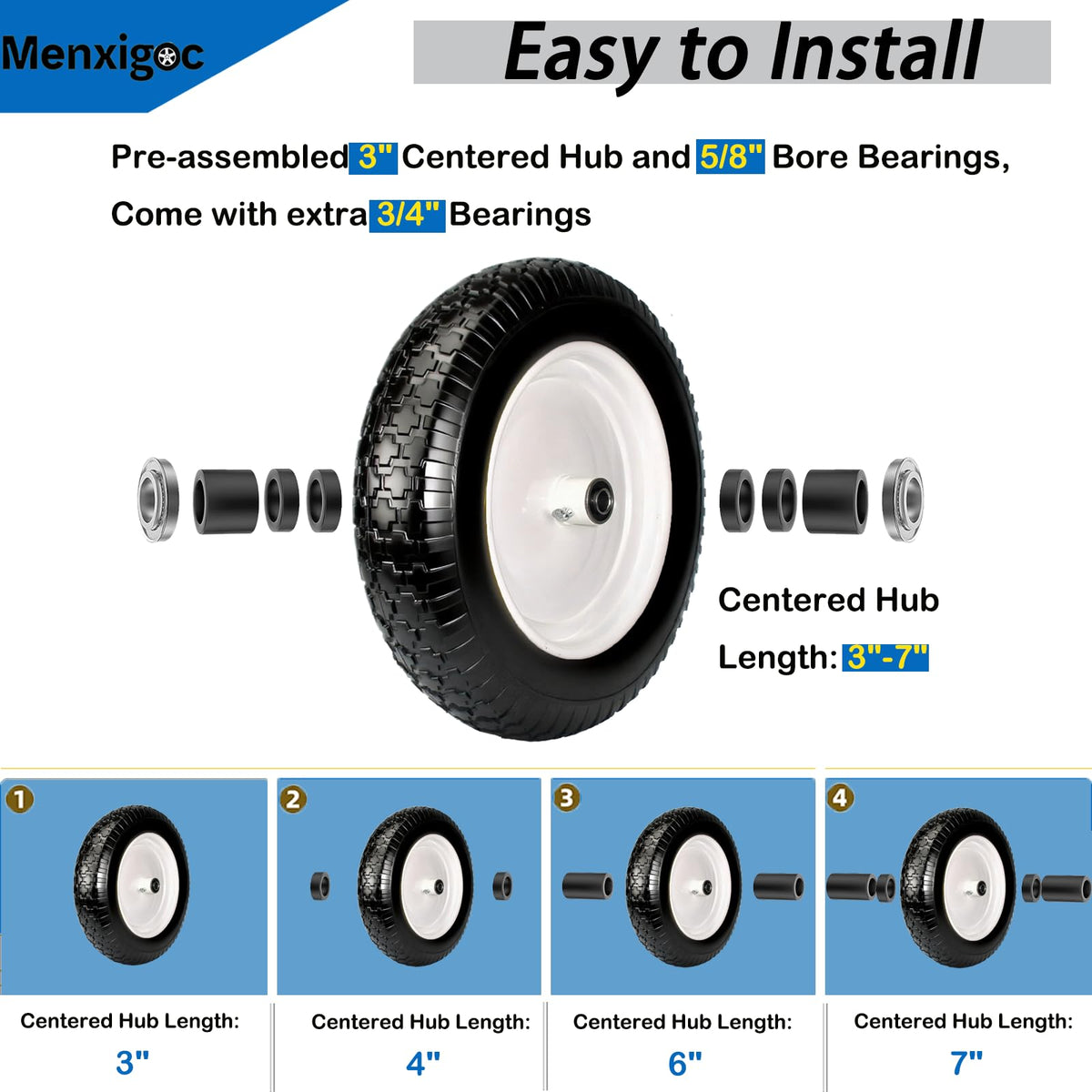 Menxigoc flat-free tire eliminates flats and maintenance headaches.