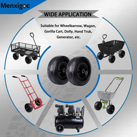 Menxigoc heavy-duty PU tire close-up; wear-resistance on rough terrain