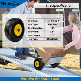 Menxigoc PU tread solid wheel showing durable construction.