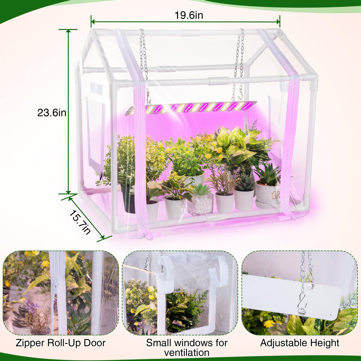 Meonum 15W LED grow lights provide even illumination for healthy starts.
