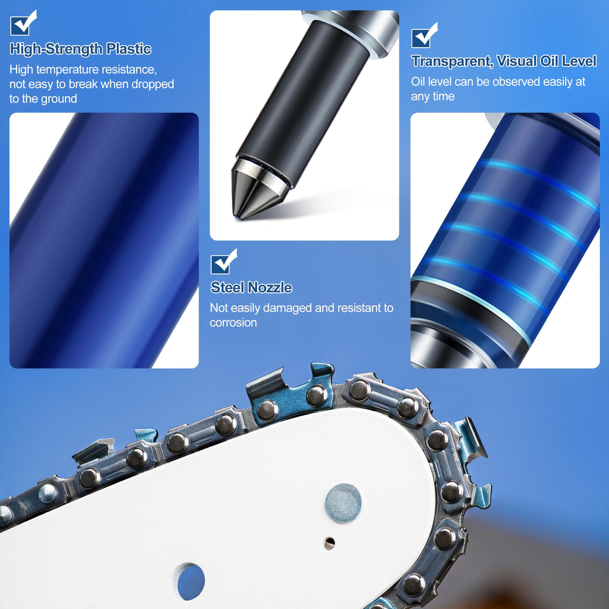 Meonum grease gun steel tip delivers precise bar lubrication