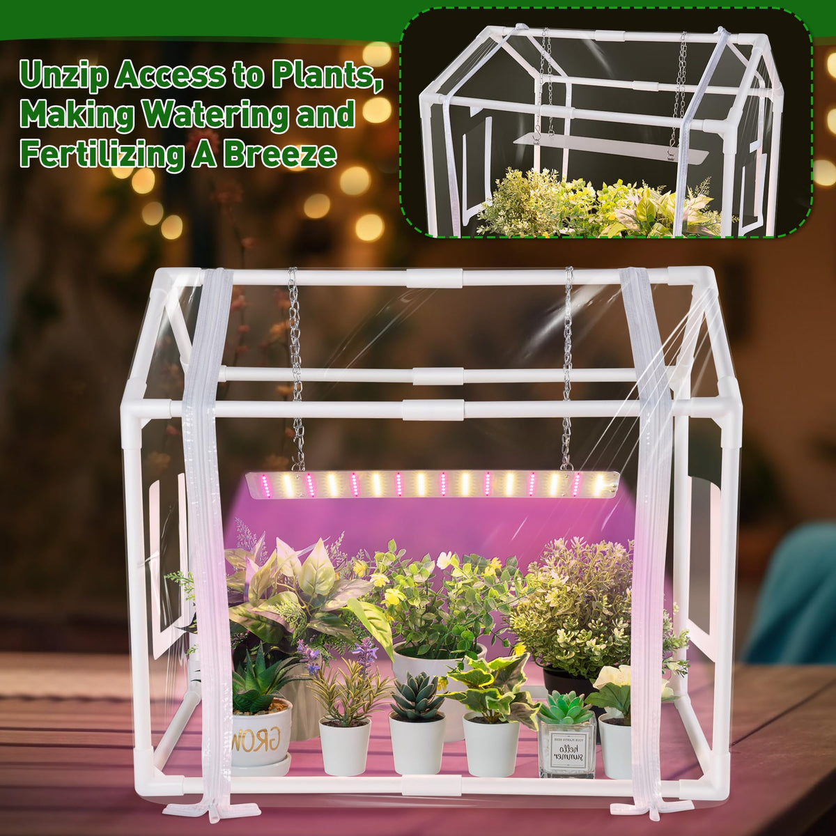 Meonum indoor-outdoor setup shown on balcony for year-round use.