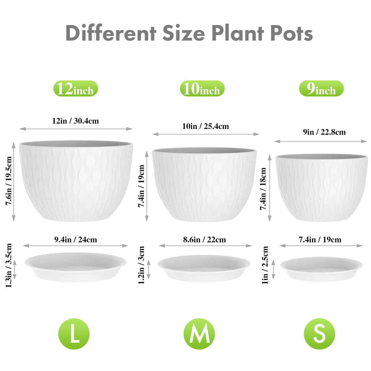 Meowell 10-inch ripple pot designed for outdoor greenery with texture.
