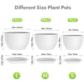 Meowell 10-inch ripple pot designed for outdoor greenery with texture.