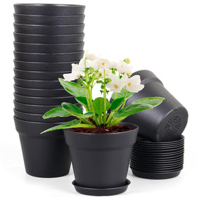 Meowell 6-inch nursery pot front view, lightweight and durable for easy handling.