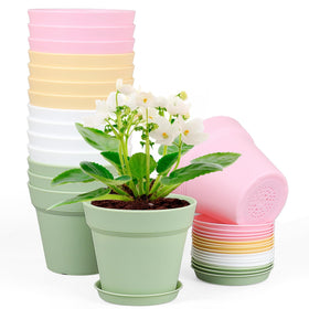 Meowell 6-inch plastic nursery pot with matte finish for stylish indoor display.