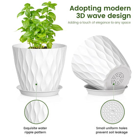 Meowell drainage holes pots with saucers help prevent overwatering and keep surfaces clean