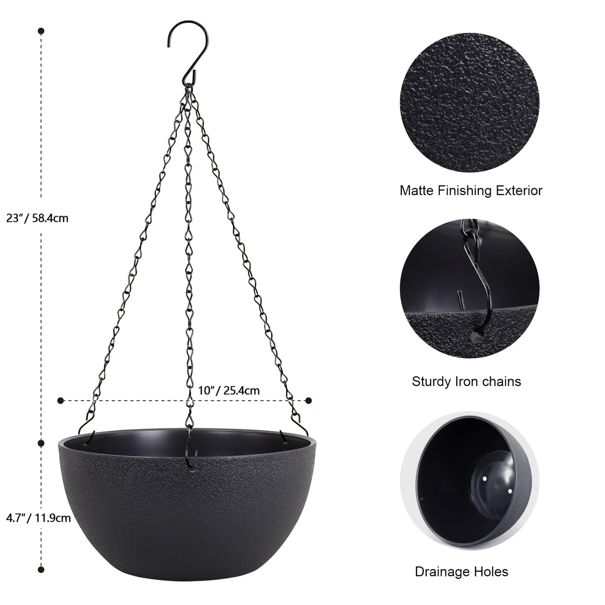Meowell planter with drainage holes and removable plugs for adjustable watering