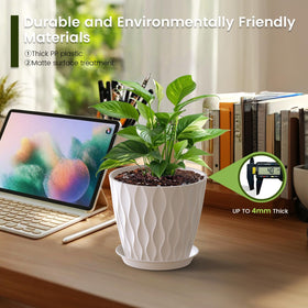 Meowell modern wave texture pots suit windowsills, desks, and shelves