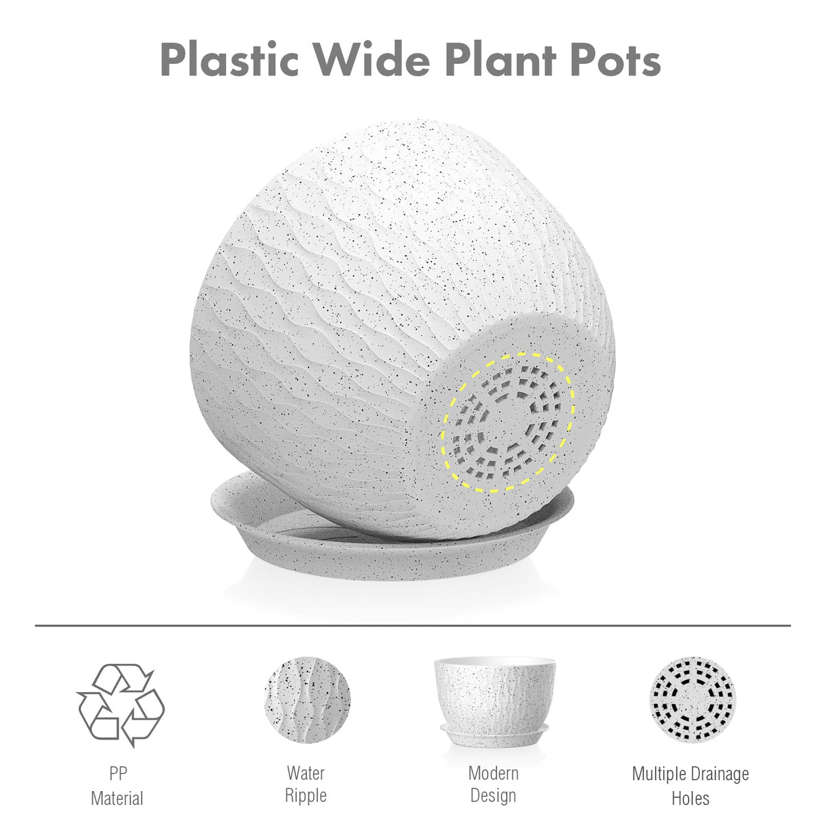 Meowell ripple-design planter suited for living room and patio.