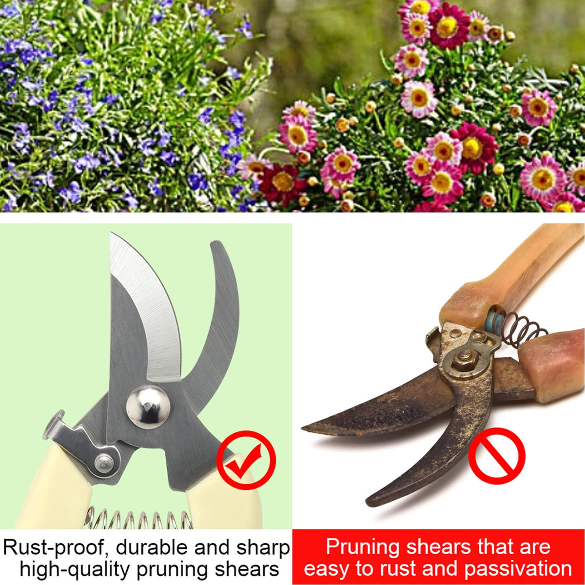 MEPEREZ garden shears in action cutting a branch smoothly