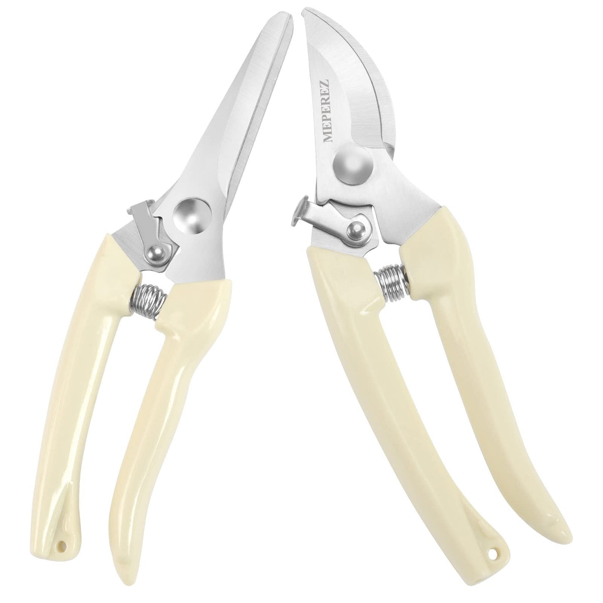 MEPEREZ premium garden shears blade closeup for precise pruning