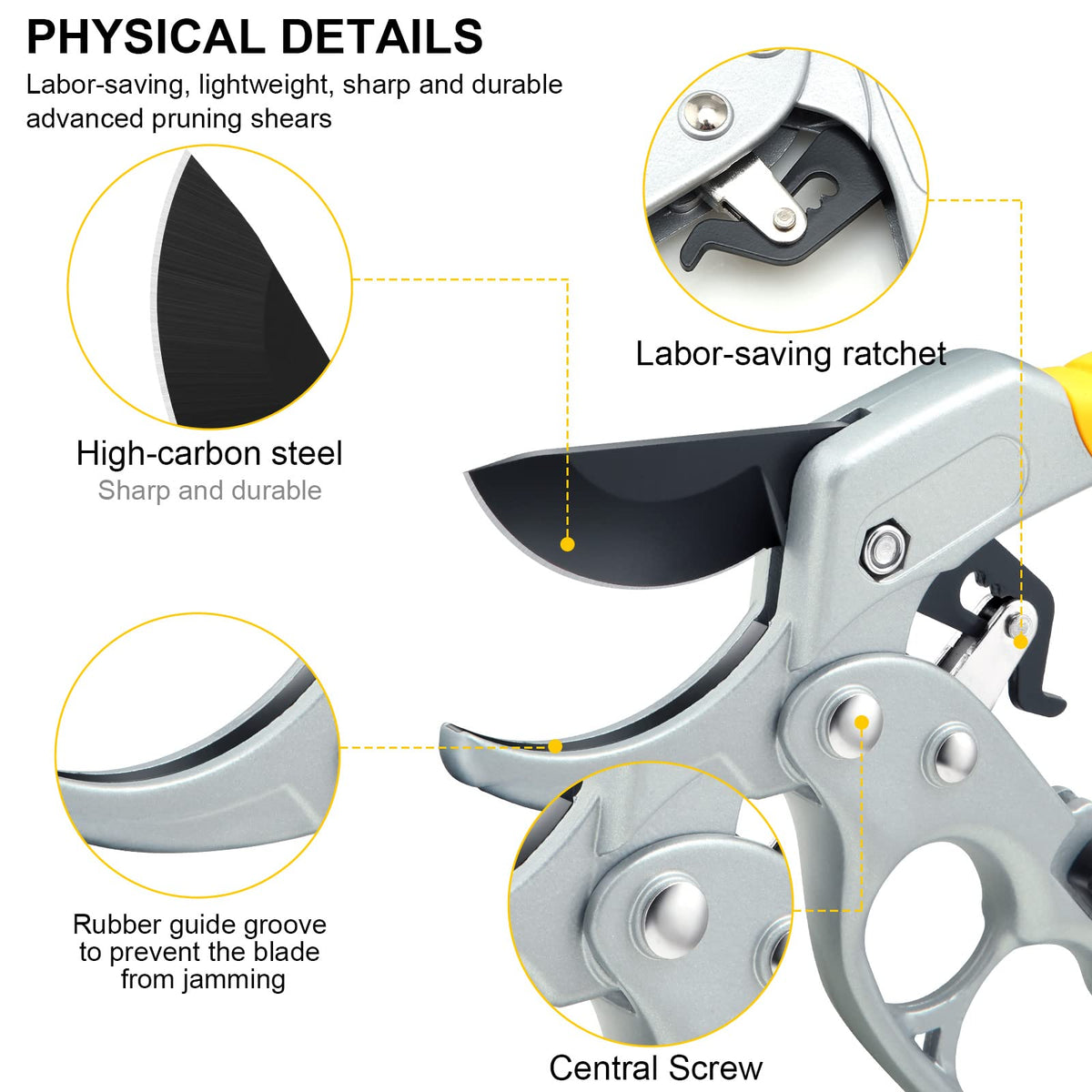 MEPEREZ pruning shears ergonomic handle for comfortable grip during pruning