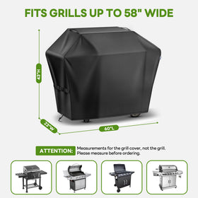 Mepple 60-inch grill cover back view ready to shield from rain and UV.
