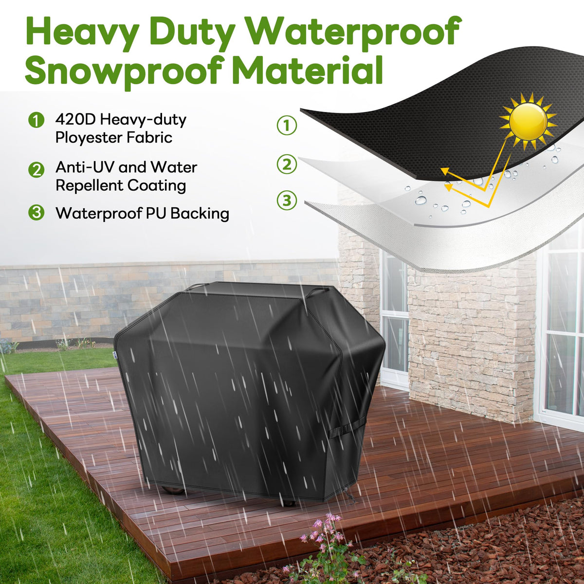 Mepple 60-inch close-up fade-stop fabric resists sun fading.
