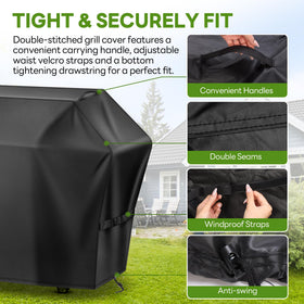 Mepple 60-inch waterproof material keeps the grill dry in rain.