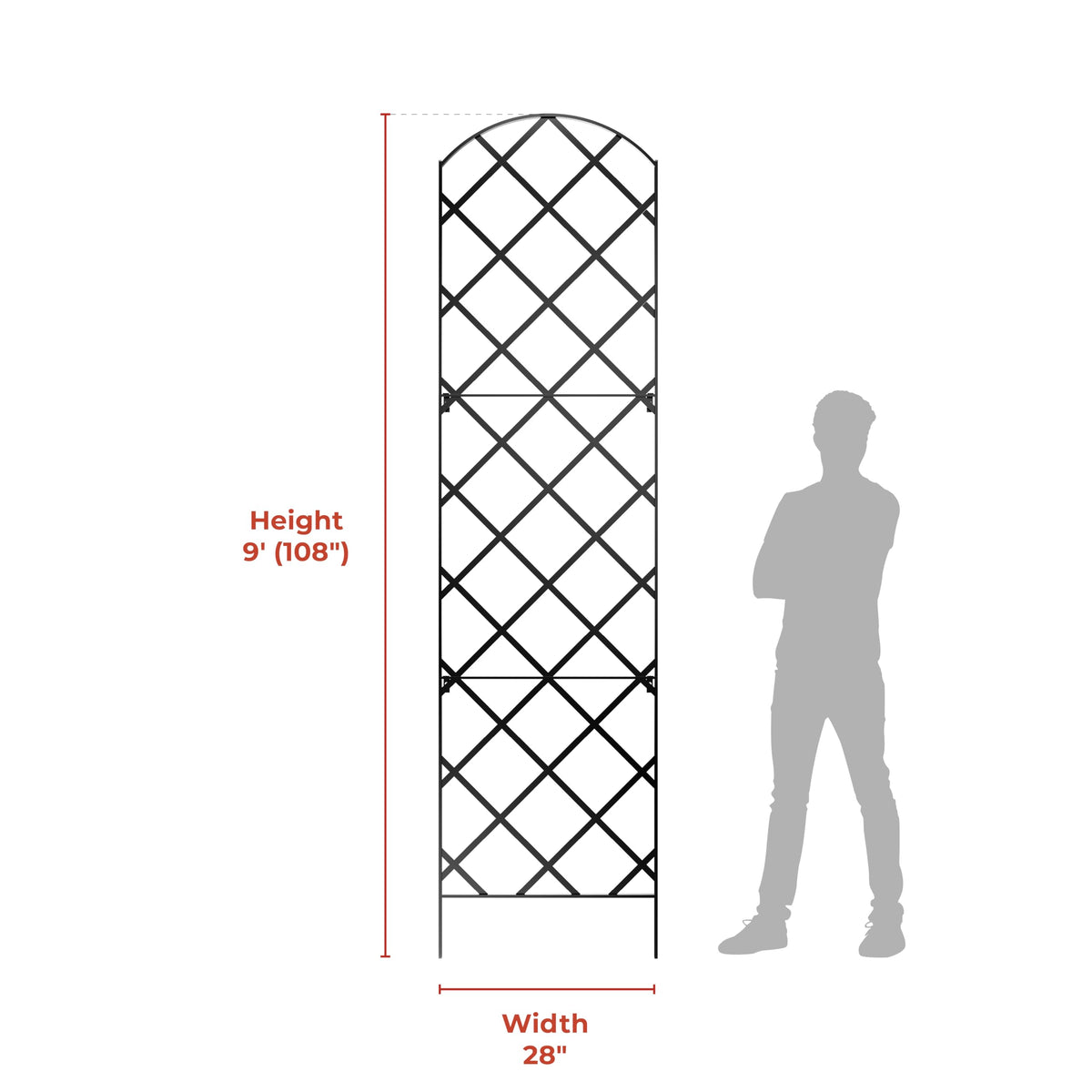 Meranti Giant Trellis three-panel setup shown for easy installation.