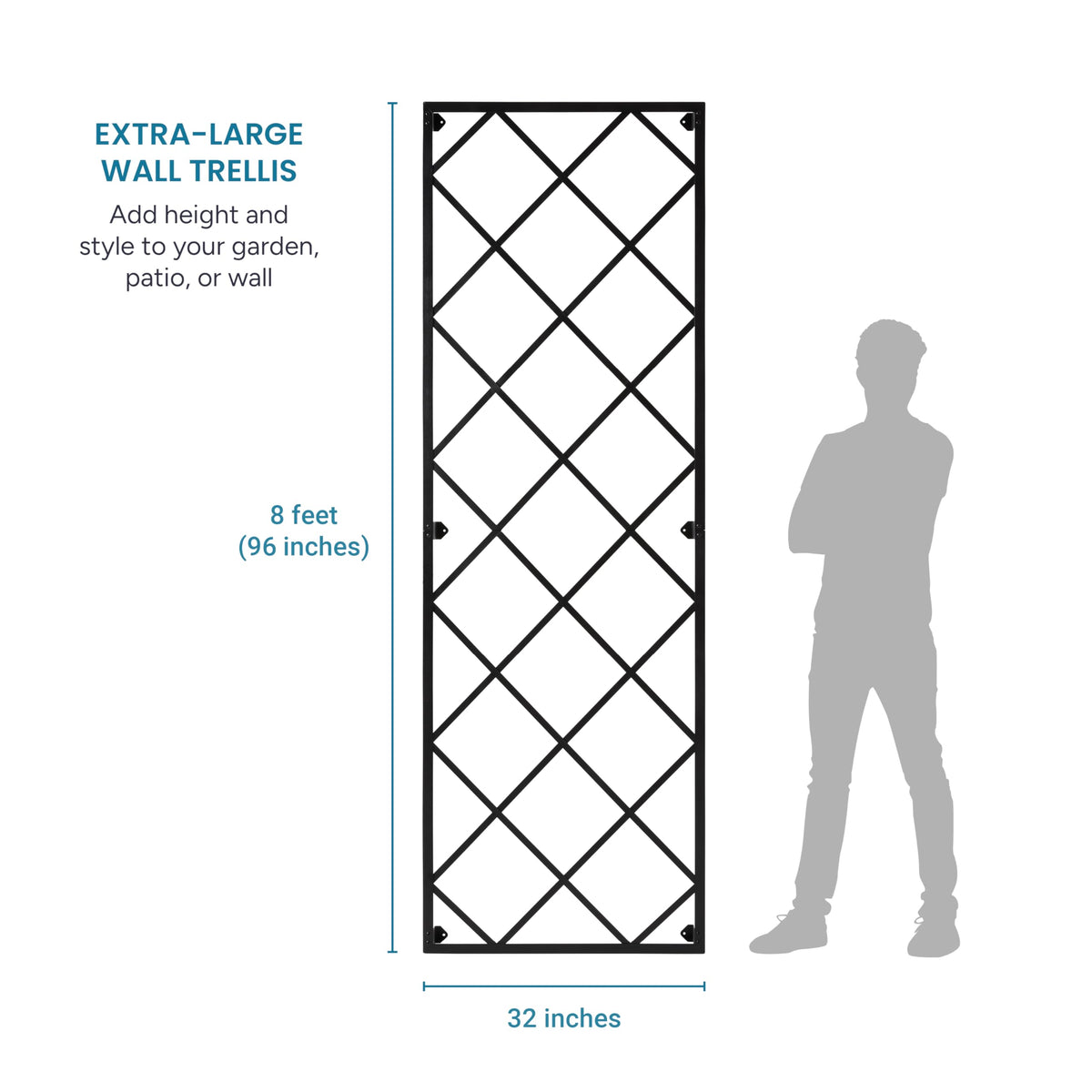 Close-up of Meranti lattice detail showing sturdy steel construction