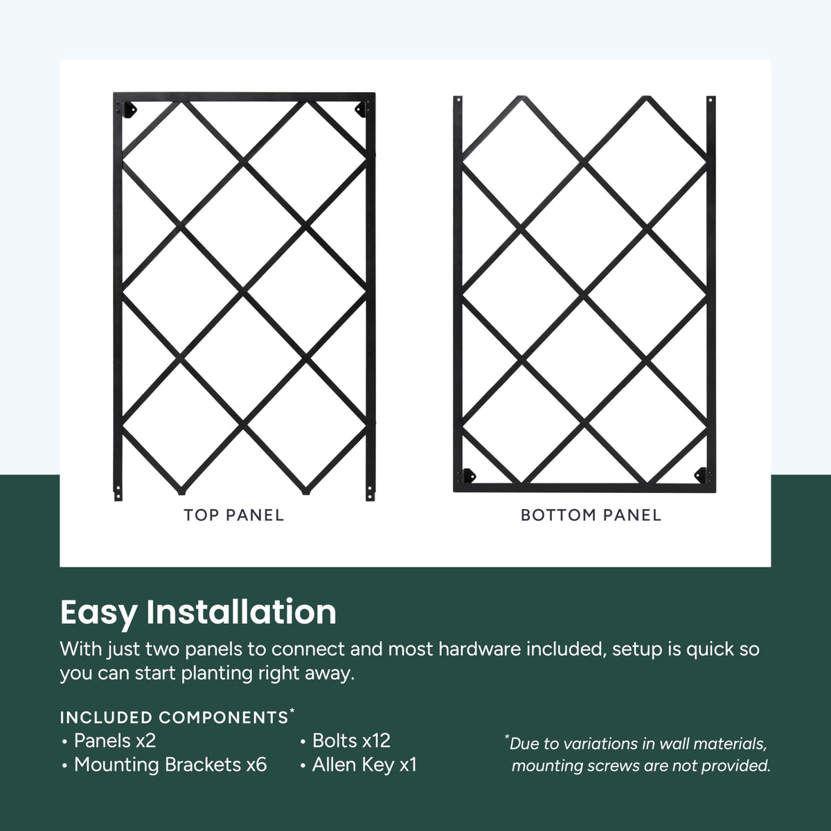 Meranti outdoor trellis supports flexible vertical or horizontal layouts