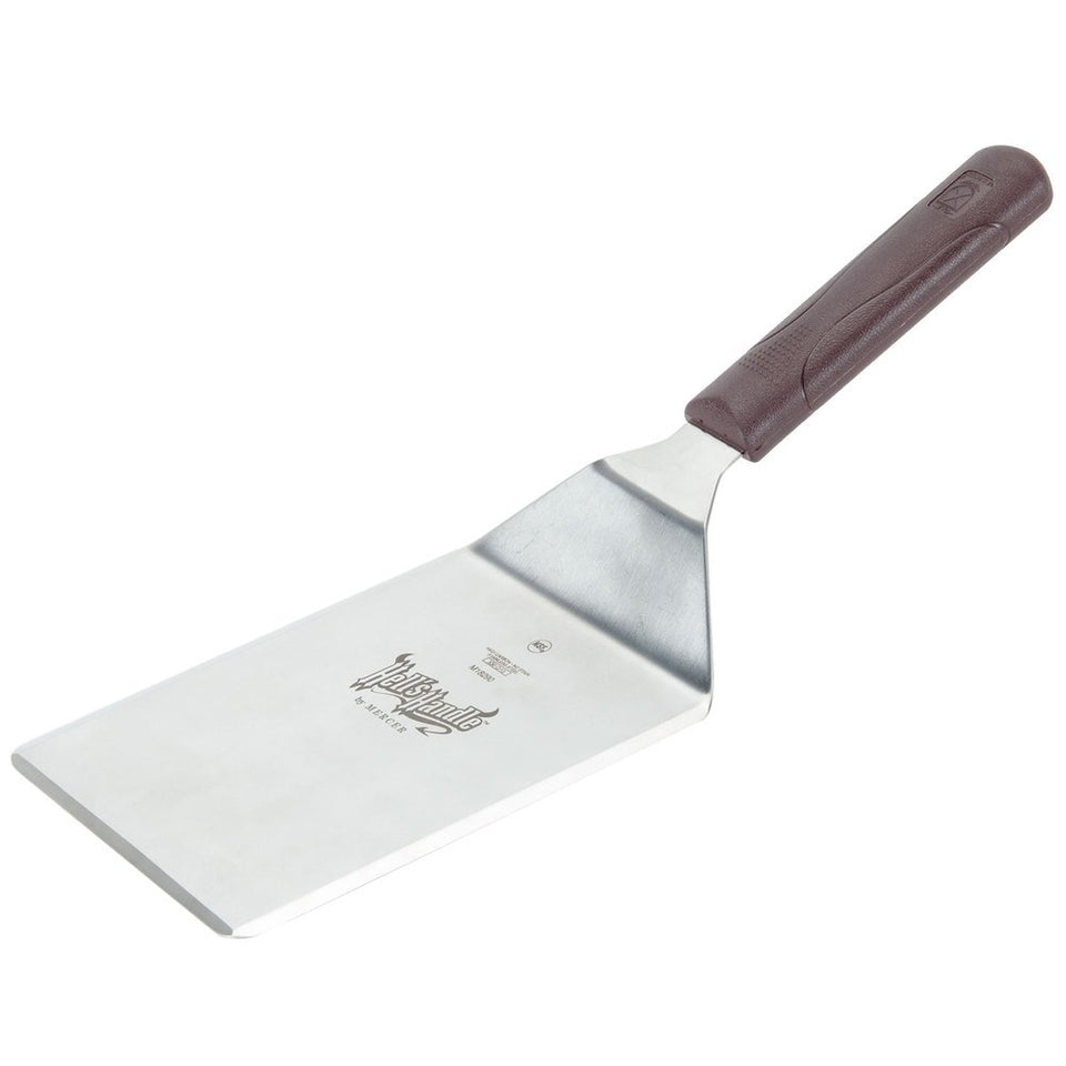 Mercer Culinary Hell's Handle heavy-duty turner spatula with a heat-resistant, cool-to-touch handle for busy kitchens.