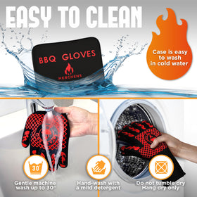 Durable heat-proof materials of M MERCHENS gloves in action during cooking