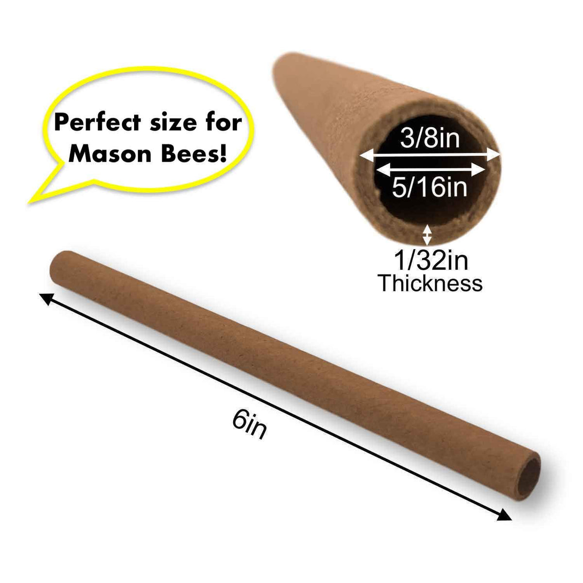 Merhoff and Larkin mason bee tubes pack of 100 for multiple nesting sites.