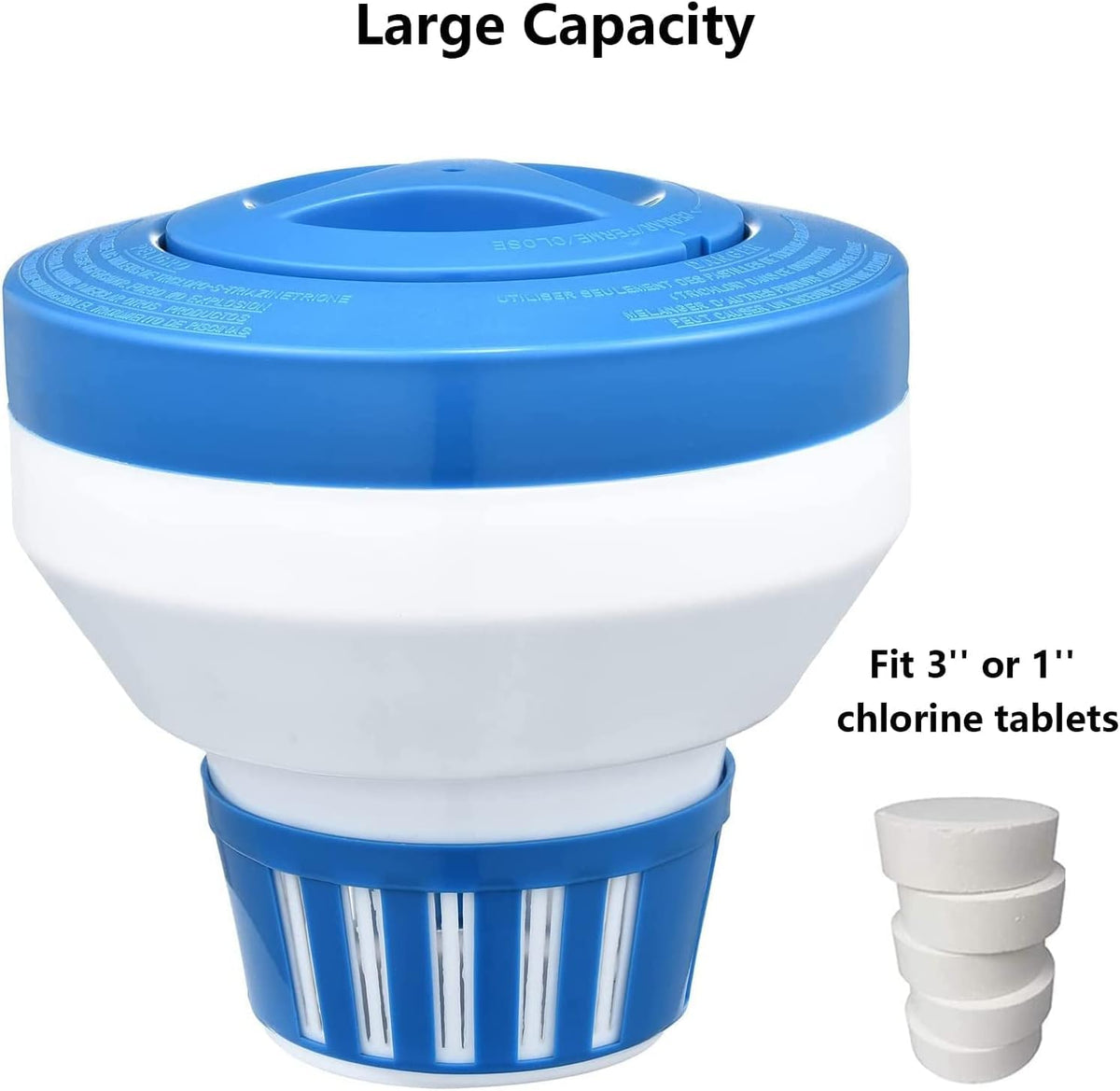 Merkia Floating Chlorine Dispenser showing adjustable release for balanced chlorine delivery.