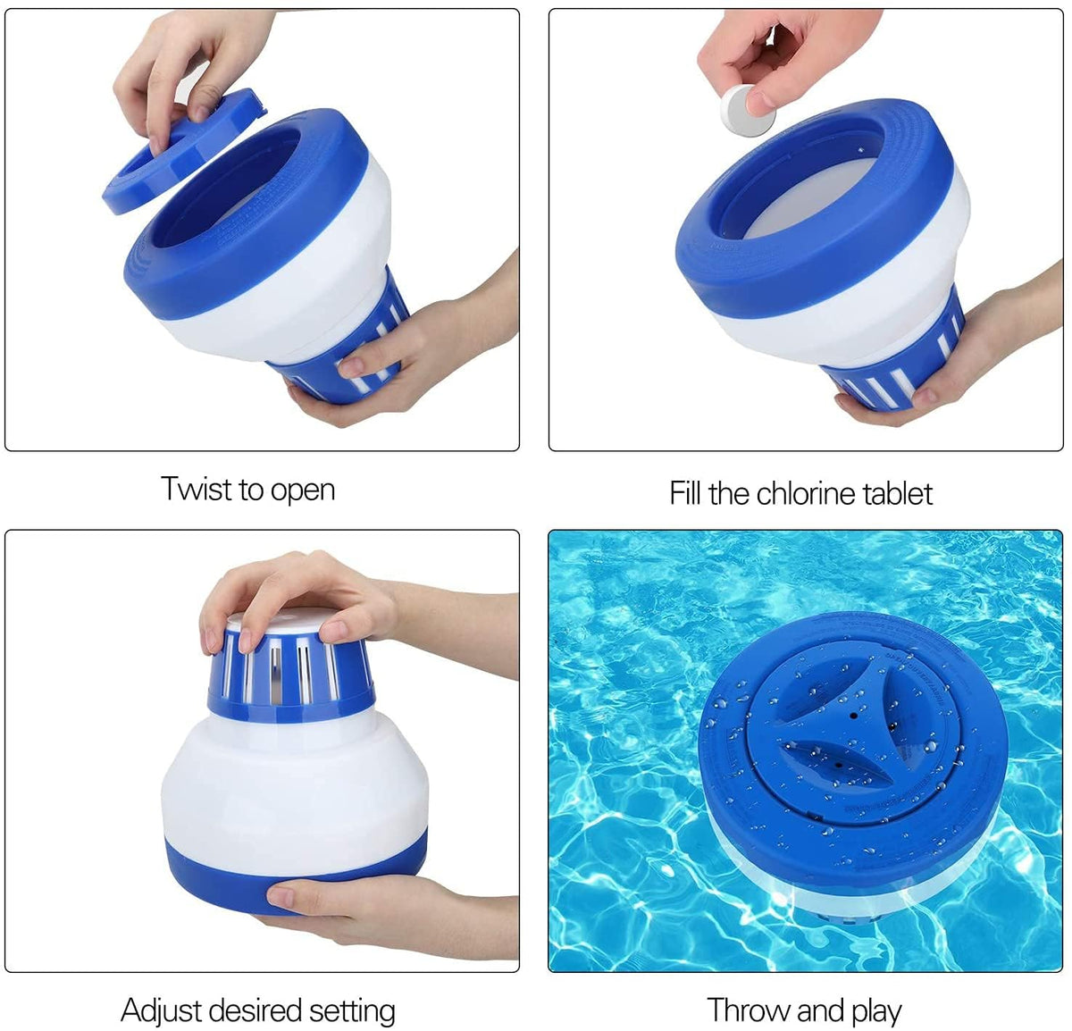 Merkia Pool Chlorine Floater adjustable-release ring lets you tailor chlorine levels for your pool.