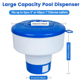 Merkia floater showing adjustable flow ring for controlled chlorine delivery