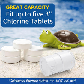 Merkia heavy-duty ABS plastic floater resists aging for years of poolside use.