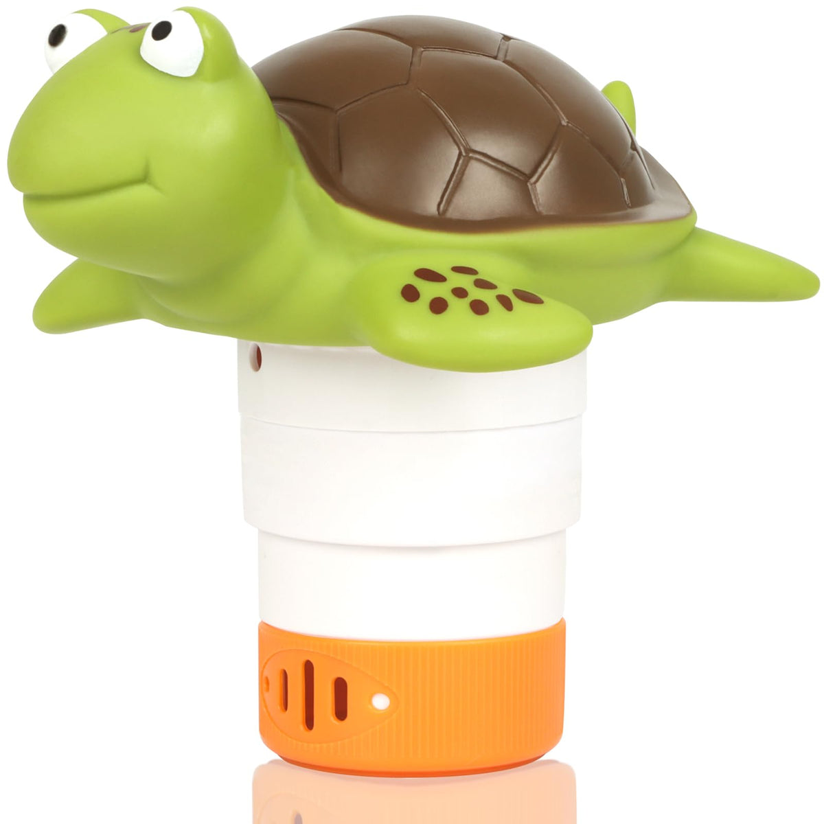 Merkia turtle chlorine dispenser floats on water surface with steady release visual