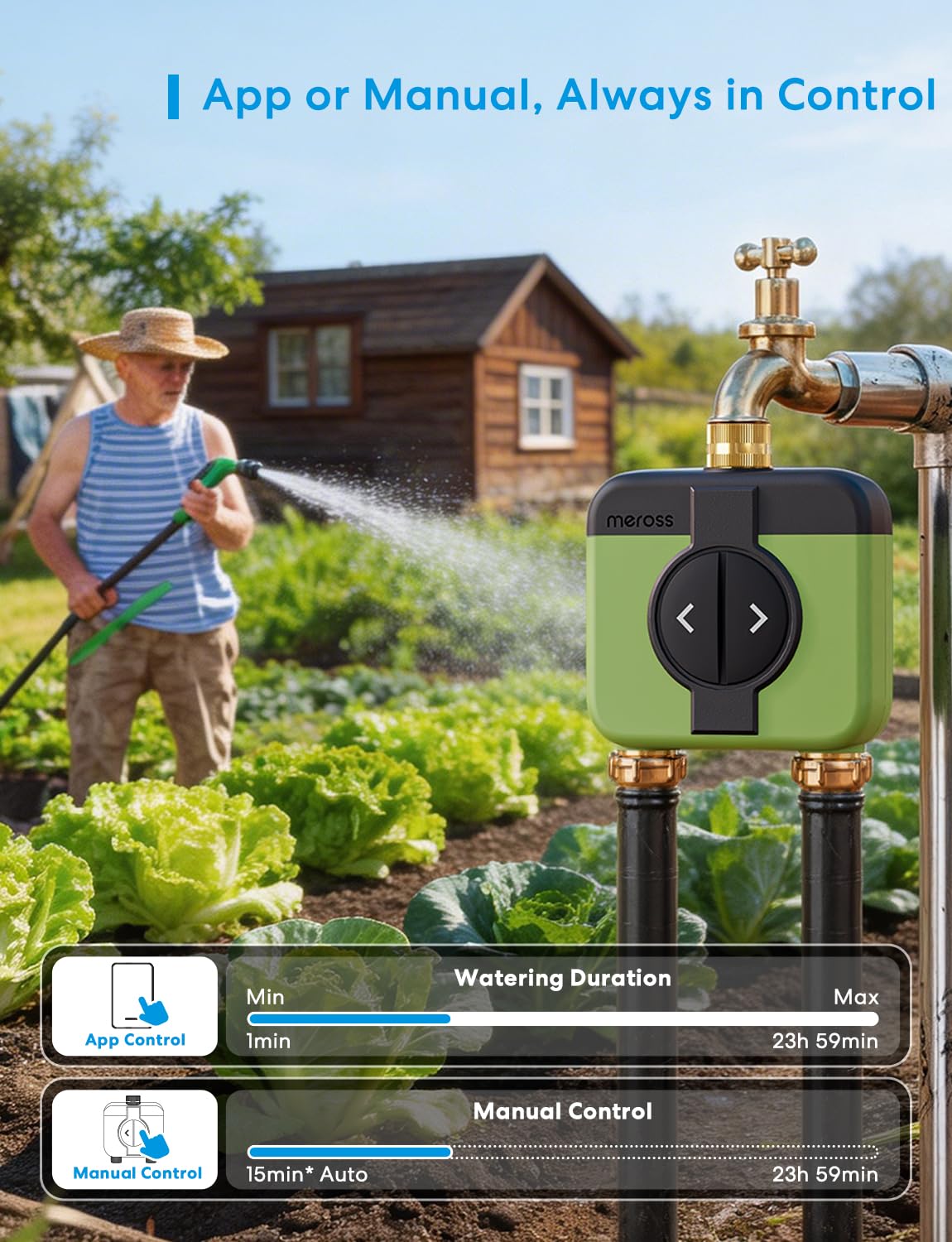 meross IP66 weatherproof design withstands rain, sun, and temperature changes
