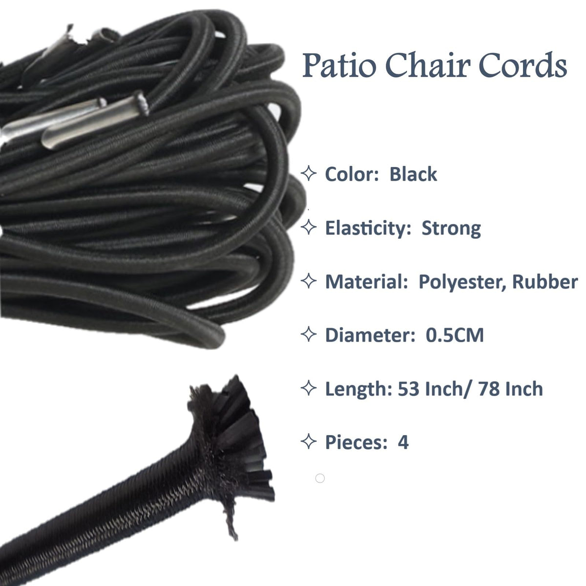 Merrian Living reinforced stretch cords reduce sag on patio recliners