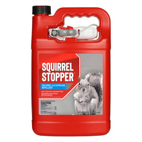 Messinas Squirrel Stopper bottle front view, ideal for garden protection against critters.