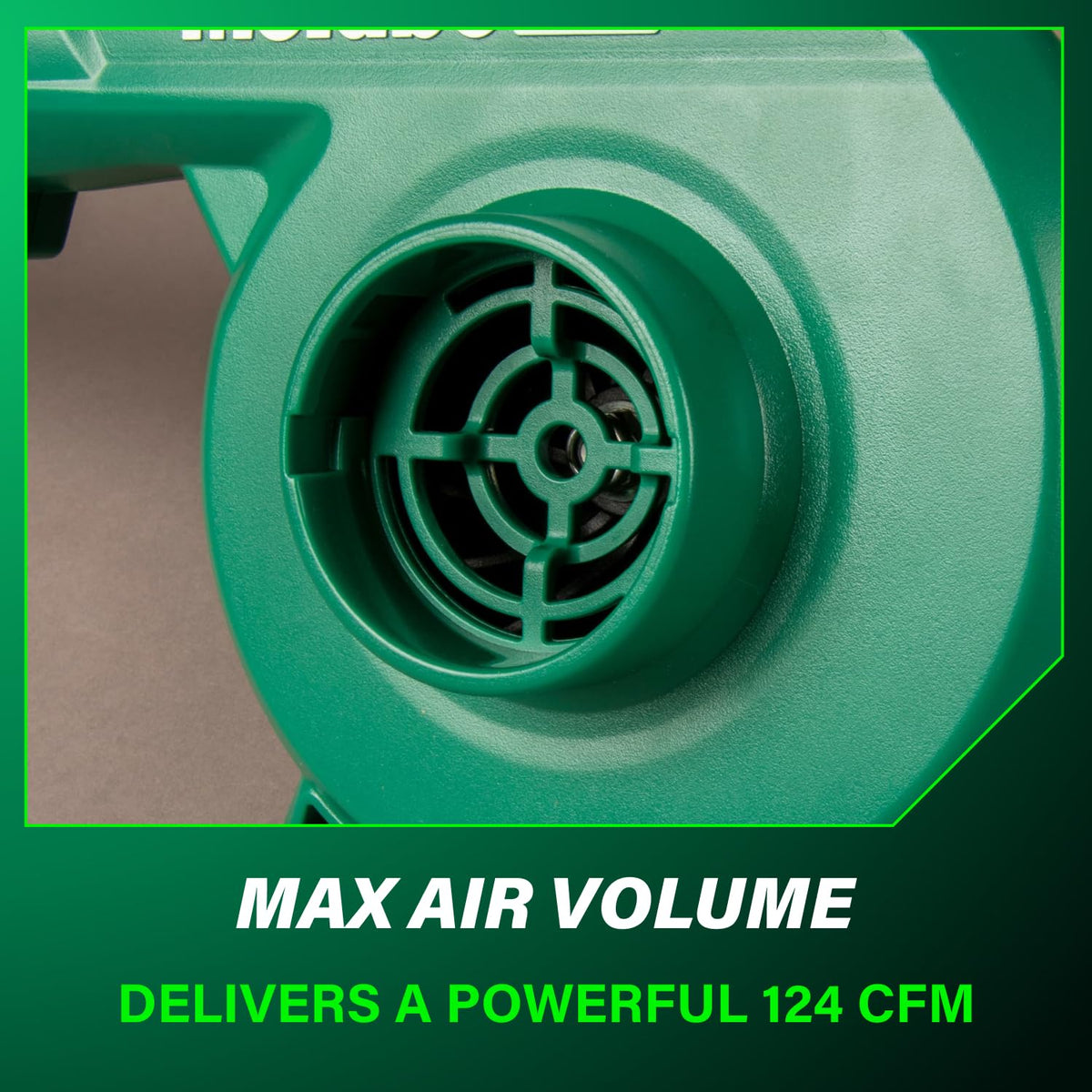Kit includes rubber nozzle and ready-to-use Metabo HPT blower.