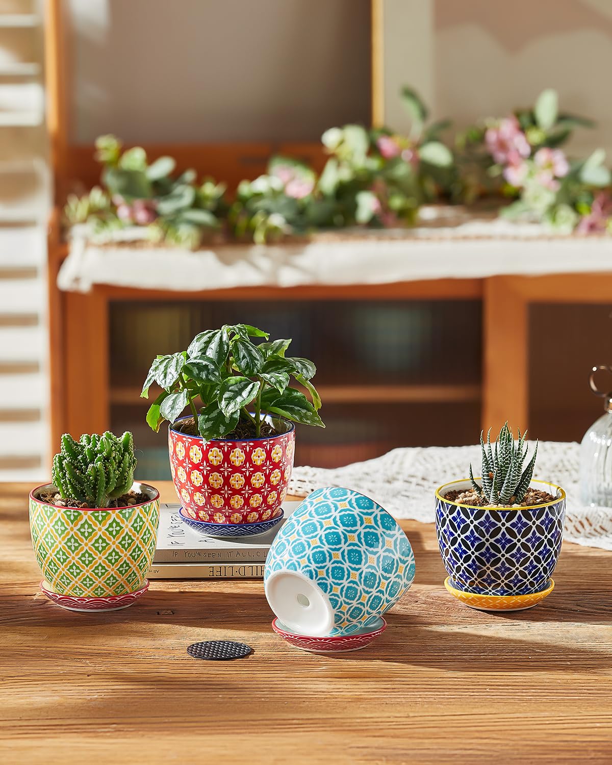 Metahom geometric colorful pot set adds vibrant decor to any space.