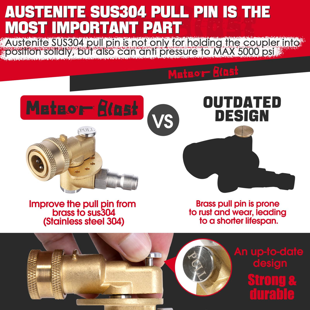 Meteor Blast brass body with quick-connect for easy wand attachment.