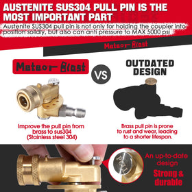 Meteor Blast brass body with quick-connect for easy wand attachment.