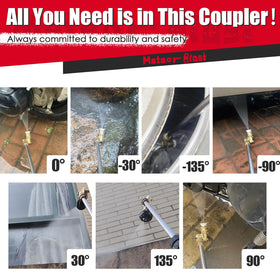 Meteor Blast durability-tested pivoting coupler performing under high pressure.