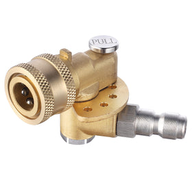 Meteor Blast pivoting coupler at 120-degree angle enabling flexible reach.