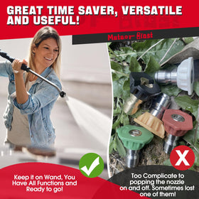 Meteor Blast 6-in-1 nozzle rinse mode for a light rinse