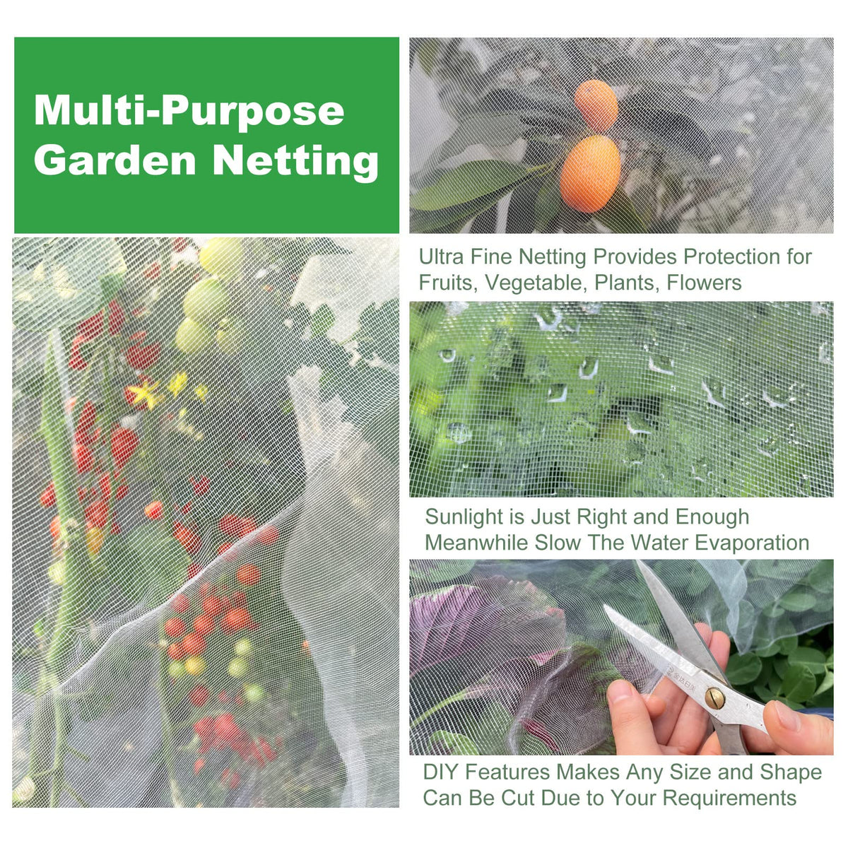 Meuallikit bird and pest protection netting over fruit bushes