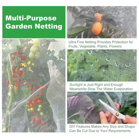 Meuallikit easy-install netting secured by stones and stakes for quick setup