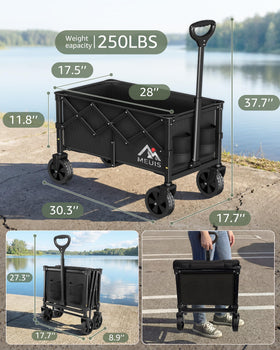 MEUIS wagon rolling groceries smoothly from trunk to kitchen