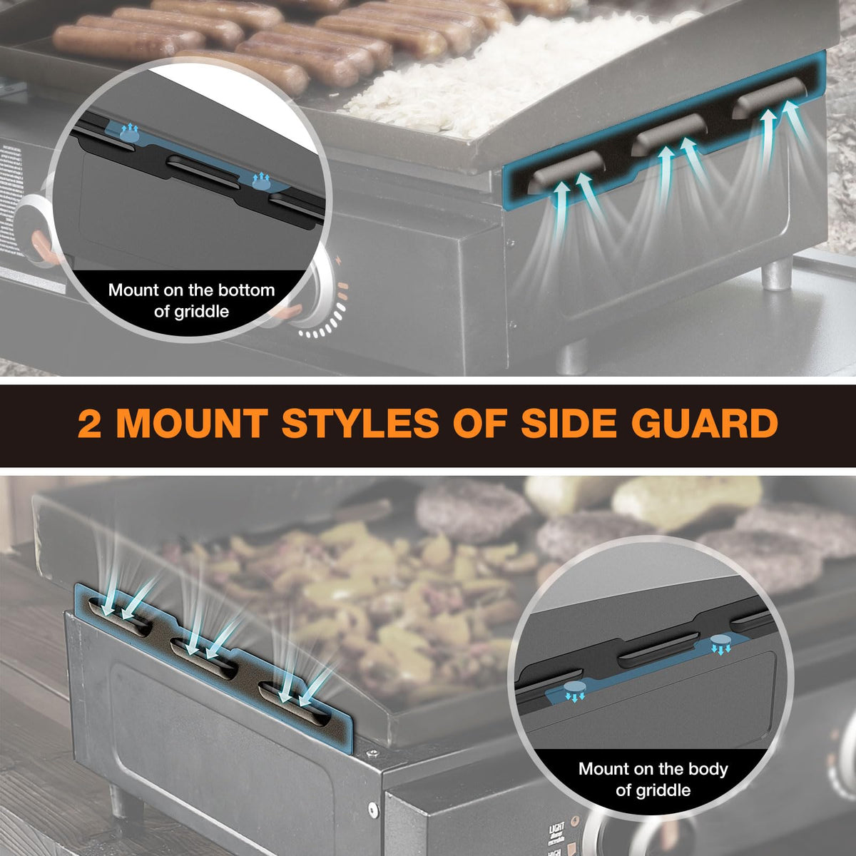 Close-up of MeWeBlue magnetic wind screens showing durable stainless steel and magnets.