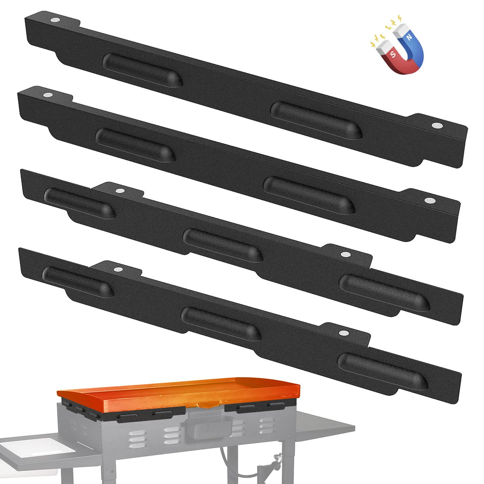 MeWeBlue upgraded wind guard front view enhances flame control for the 36-inch Blackstone griddle